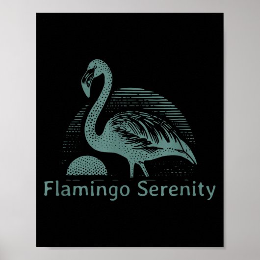 Retro Flamingo Sunset Funny 70s 80s 90s Men Women  ポスター (正面)