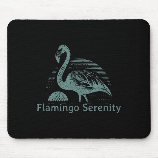 Retro Flamingo Sunset Funny 70s 80s 90s Men Women  マウスパッド (正面)