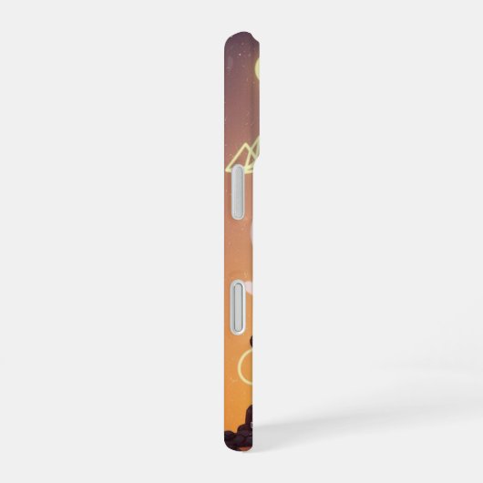 Retro Floating Cliffs Pixel Art iPhone 16ケース (右側面)