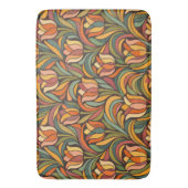 Retro Floral Art Nouveau Pattern Décor バスマット (正面縦)