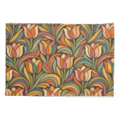 Retro Floral Art Nouveau Pattern Décor 枕カバー (裏面)