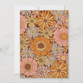 Retro Floral Baby Shower invitation 招待状 (裏面)