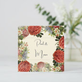 Retro Floral BOHO Wedding Invitation 招待状 (スタンド正面)