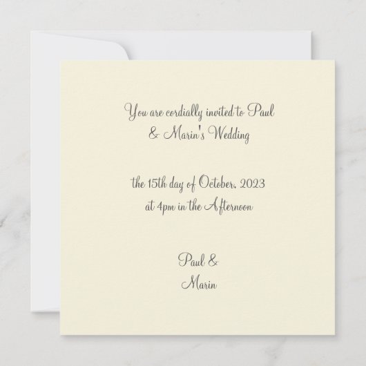 Retro Floral BOHO Wedding Invitation 招待状 (裏面)