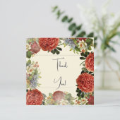 Retro Floral BOHO Wedding Thank You Card サンキューカード (スタンド正面)