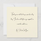 Retro Floral BOHO Wedding Thank You Card サンキューカード (裏面)