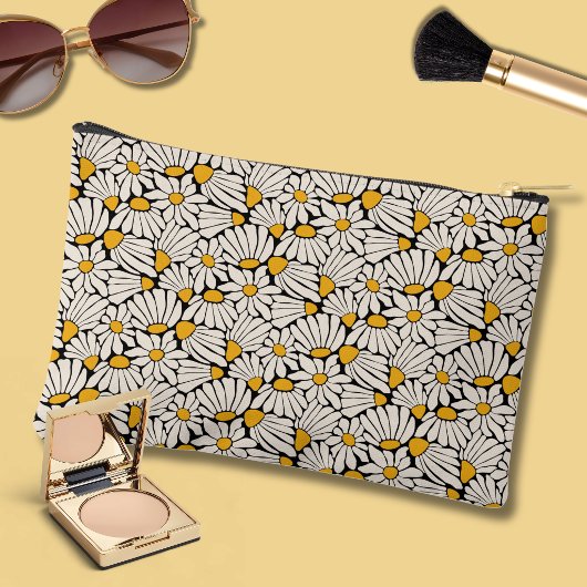 Retro floral botanical block print アクセサリーポーチ
