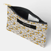 Retro floral botanical block print アクセサリーポーチ (見開き)
