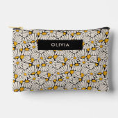 Retro floral botanical block print アクセサリーポーチ (正面)