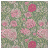 Retro Floral Design Fabric ファブリック (クローズアップ)