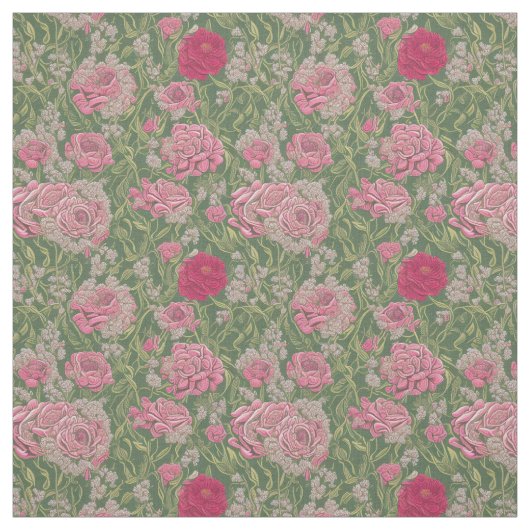 Retro Floral Design Fabric ファブリック (見本)