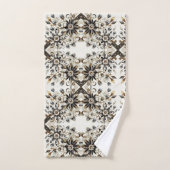 Retro Floral Diamond Mid Century Modern バスタオルセット (ハンドタオル)