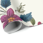 Retro Floral Folk Christmas ラッピングペーパー (ロールコーナー)