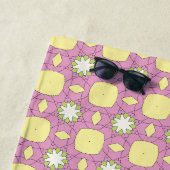 Retro floral geometric patterned ビーチタオル (インサイチュ)