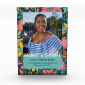 Retro Floral Gifts for African American Daughter フォトブロック (正面)