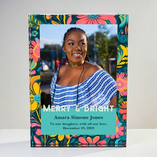 Retro Floral Gifts for African American Daughter フォトブロック