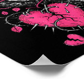 Retro Floral Heart Raven F-caw-f Anti Valentin's D ポスター (角)