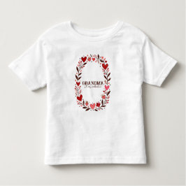 Retro Floral Heart Valentine Custom Grandma Mom トドラーTシャツ