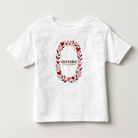 Retro Floral Heart Valentine Custom Grandma Mom トドラーTシャツ (正面)