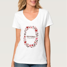 Retro Floral Heart Valentine Custom Grandma Mom Tシャツ
