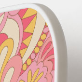 Retro Floral Monogram Girly Pickleball Paddle  ピックルボールラケット (左詳細)