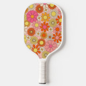 Retro Floral Monogram Girly Pickleball Paddle  ピックルボールラケット (裏面)