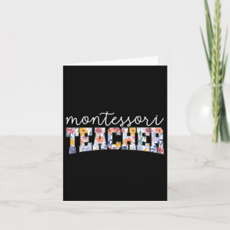 Retro Floral Montessori Teacher Instructor Educato カード