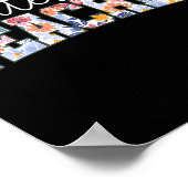 Retro Floral Montessori Teacher Instructor Educato ポスター (角)