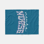 Retro Floral Neuro Nurse Neurology Neurologist Rn  フリースブランケット (正面(横))