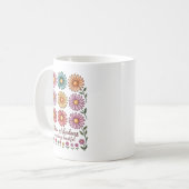 Retro Floral Peace and Kindness コーヒーマグカップ (正面左)