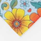 Retro Floral Seamless Pattern Fleece Blanket フリースブランケット (角)