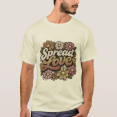Retro Floral Spread Love Aesthetic Design Tシャツ (正面)
