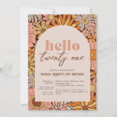 Retro Florals ANY AGE Invitation 招待状 (正面)