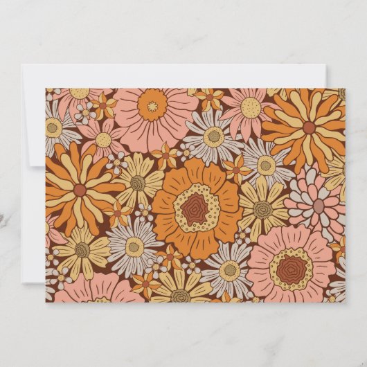 Retro Florals ANY AGE Invitation 招待状 (裏面)