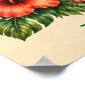 Retro Florida Christmas Flamingo Custom Family ポスター (角)