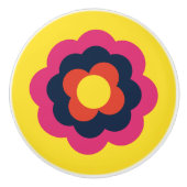 Retro Flower Flowers Blumen Muster 70er 70ies 70s セラミックノブ (正面)