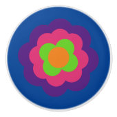 Retro Flower Flowers Blumen Muster 70er 70ies 70s セラミックノブ (正面)