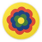 Retro Flower Flowers Blumen Muster 70er 70ies 70s セラミックノブ (正面)