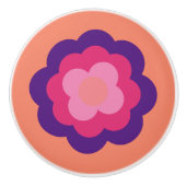 Retro Flower Flowers Blumen Muster 70er 70ies 70s セラミックノブ (正面)