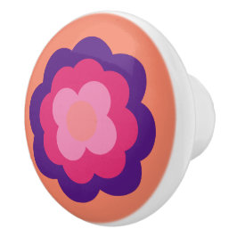 Retro Flower Flowers Blumen Muster 70er 70ies 70s セラミックノブ