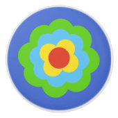 Retro Flower Flowers Blumen Muster 70er 70ies 70s セラミックノブ (正面)