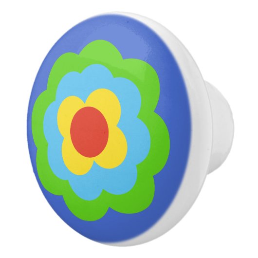 Retro Flower Flowers Blumen Muster 70er 70ies 70s セラミックノブ (右)