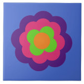 Retro Flower Flowers Blumen Muster 70er 70ies 70s タイル (正面)