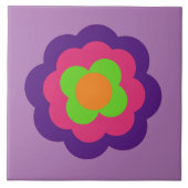 Retro Flower Flowers Blumen Muster 70er 70ies 70s タイル (正面)