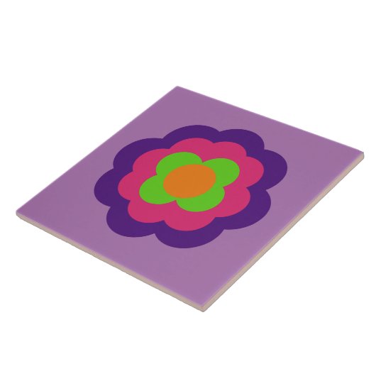 Retro Flower Flowers Blumen Muster 70er 70ies 70s タイル (側面)