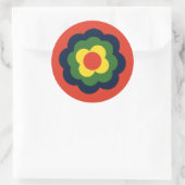 Retro Flower Flowers Blumen Muster 70er 70ies 70s ラウンドシール (バッグ)