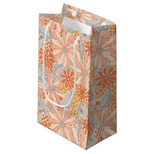 Retro Flower Garden Pattern スモールペーパーバッグ (正面アングル)