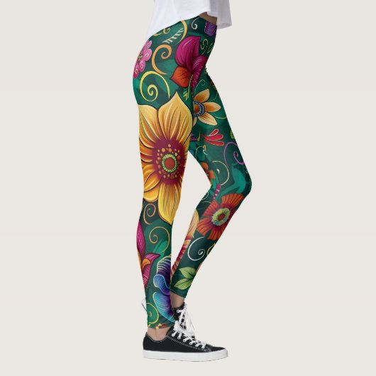 Retro Flower Leggings レギンス (右)