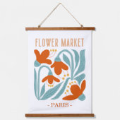 Retro Flower Market Paris Wall Tapestry  吊り下げ型タペストリー (正面)