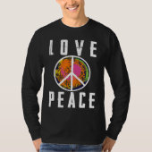 Retro Flower Power 60s 70s  Love Peace Freedom 2 Tシャツ (正面)